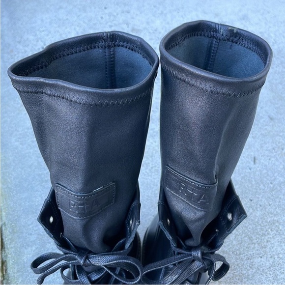 RTA Women's Black Lace Up Combat Boots. 100% Leather. US Size 11. - Picture 9 of 15